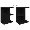 Éjjeliszekrények 2 db fekete tölgy 46,5x29x61 cm gépelt fa