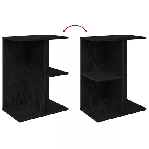 Éjjeliszekrények 2 db fekete tölgy 46,5x29x61 cm gépelt fa