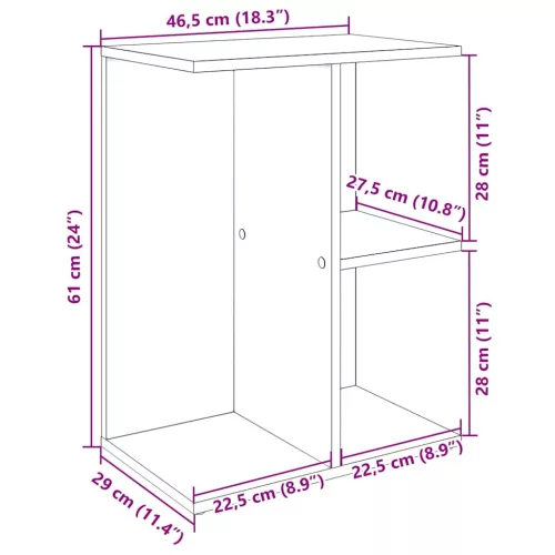 Éjjeliszekrény barna tölgyfa 46,5x29x61 cm gépi forgácsolt fa