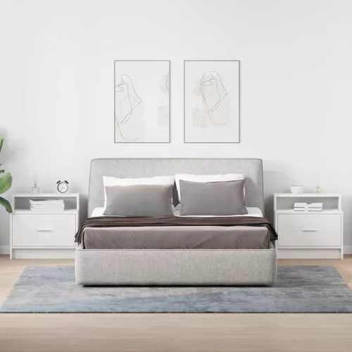 Éjjeliszekrények fiókos 2 db fehér 51 x 31 x 47 cm