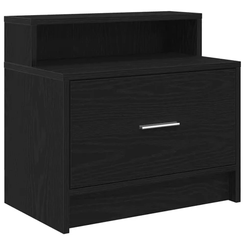 Éjjeliszekrények fiókos 2 db fekete tölgy 51 x 31 x 47 cm