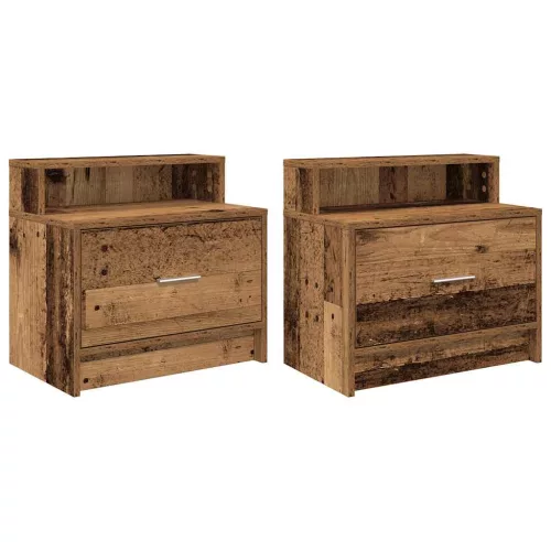 Éjjeliszekrények fiókkal 2 db régi fa 51 x 31 x 47 cm