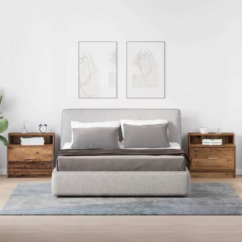 Éjjeliszekrények fiókkal 2 db régi fa 51 x 31 x 47 cm
