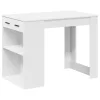 Íróasztal fiókkal és polccal fehér 102x62x77,5 cm gépelt fa