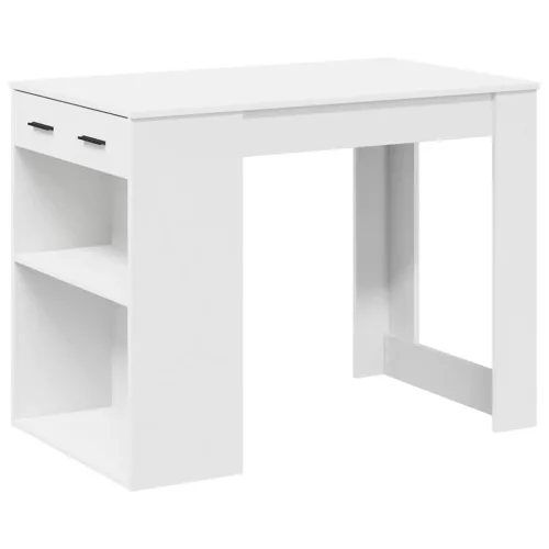 Íróasztal fiókkal és polccal fehér 102x62x77,5 cm gépelt fa