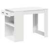 Íróasztal fiókkal és polccal fehér 102x62x77,5 cm gépelt fa