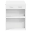 Íróasztal fiókkal és polccal fehér 102x62x77,5 cm gépelt fa