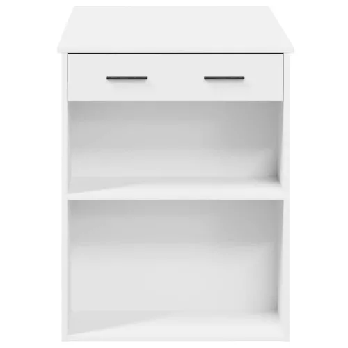 Íróasztal fiókkal és polccal fehér 102x62x77,5 cm gépelt fa