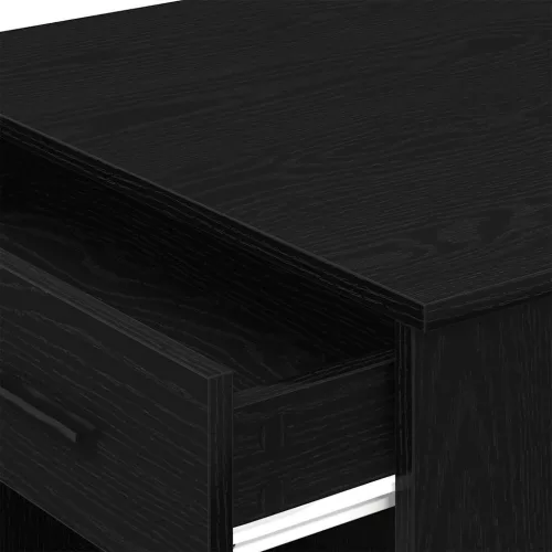 Íróasztal fiókkal polccal fekete tölgy 102x62x77,5cm gépelt fa