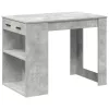 Íróasztal fiókkal és polccal betonszürke 102x62x77,5 cm műfa