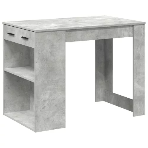 Íróasztal fiókkal és polccal betonszürke 102x62x77,5 cm műfa
