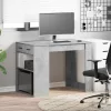 Íróasztal fiókkal és polccal betonszürke 102x62x77,5 cm műfa