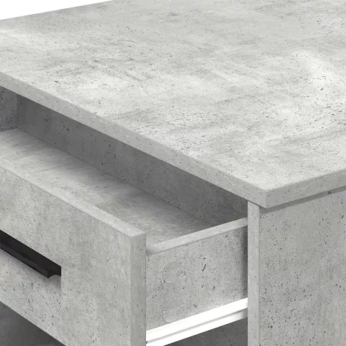 Íróasztal fiókkal és polccal betonszürke 102x62x77,5 cm műfa