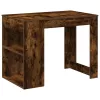 Íróasztal fiókkal és polccal füstölt tölgy 102x62x77,5 cm