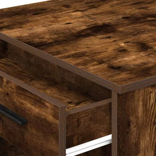 Íróasztal fiókkal és polccal füstölt tölgy 102x62x77,5 cm