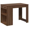 Íróasztal fiókkal polccal barna tölgy 102x62x77,5 cm gépelt fa