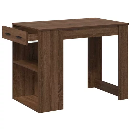 Íróasztal fiókkal polccal barna tölgy 102x62x77,5 cm gépelt fa