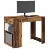Íróasztal fiókkal és polccal régi fa 102x62x77,5 cm gépelt fa