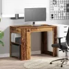Íróasztal fiókkal és polccal régi fa 102x62x77,5 cm gépelt fa