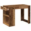 Íróasztal fiókkal és polccal régi fa 102x62x77,5 cm gépelt fa