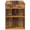 Íróasztal fiókkal és polccal régi fa 102x62x77,5 cm gépelt fa