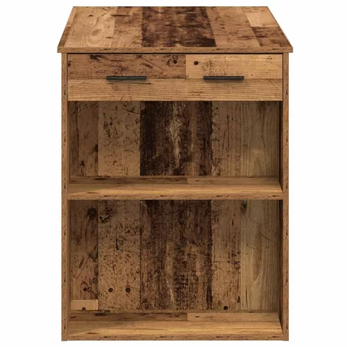 Íróasztal fiókkal és polccal régi fa 102x62x77,5 cm gépelt fa