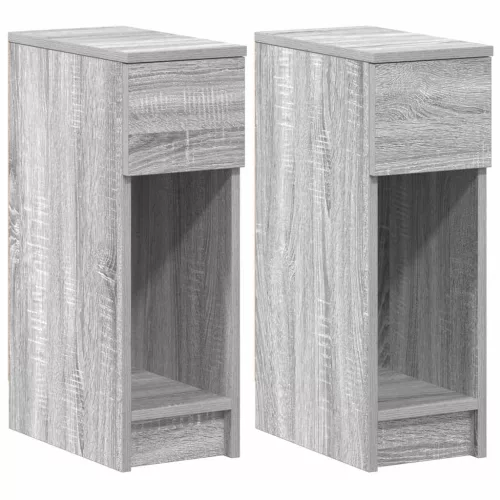 Éjjeliszekrények fiókos 2 db szürke sonoma 20 x 36 x 60 cm