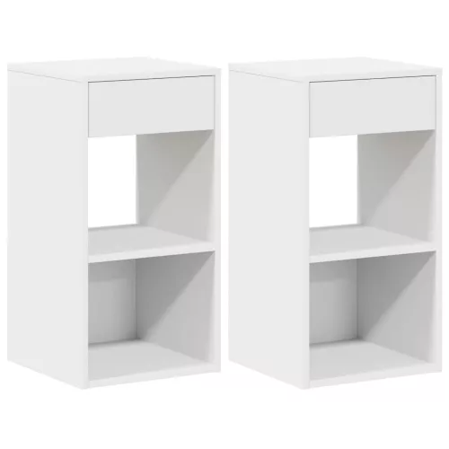 Éjjeliszekrények fiókos 2 db fehér 35x34x66,5 cm