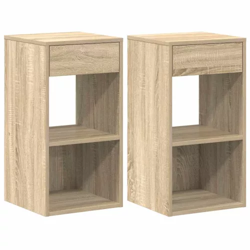 Éjjeliszekrények fiókkal 2 db sonoma tölgy 35x34x66,5 cm