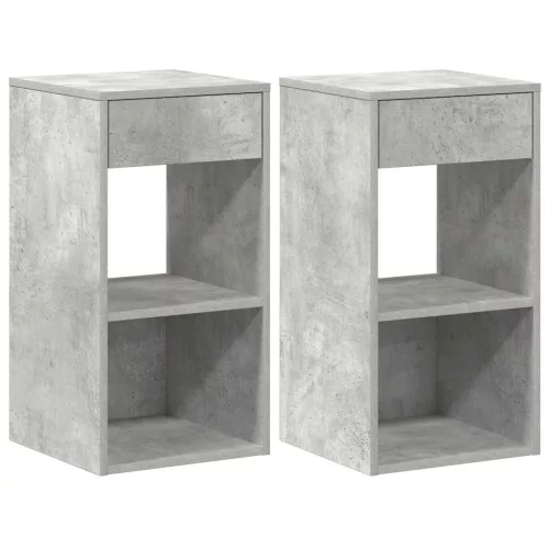 Éjjeliszekrények fiókos 2 db betonszürke 35x34x66,5 cm