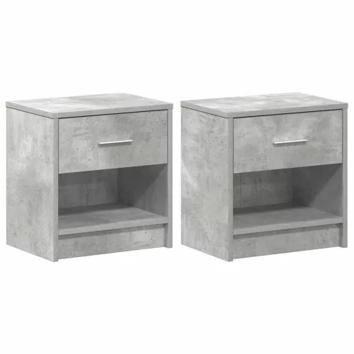 2 db betonszürke éjjeliszekrény fiókkal 39x28x41 cm