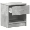 2 db betonszürke éjjeliszekrény fiókkal 39x28x41 cm