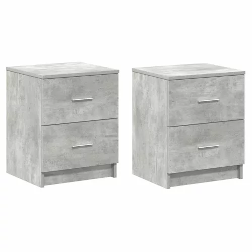 2 db betonszürke éjjeliszekrény 2 fiókkal 40x36x50 cm