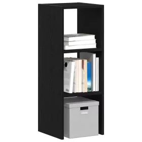   Fekete tölgy szerelt fa könyvespolc halmozható 30 x 30 x 80 cm