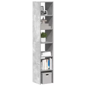   2 db betonszürke szerelt fa könyvespolcok halmozható 30x30x80cm