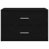 Fekete tölgy szerelt fa szekrény 2 fiókkal 60 x 31 x 40 cm