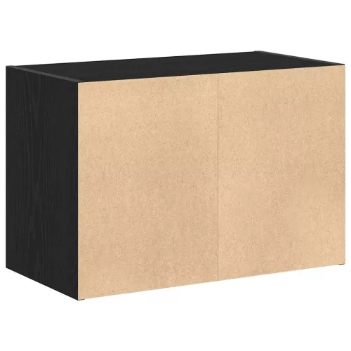 Fekete tölgy szerelt fa szekrény 2 fiókkal 60 x 31 x 40 cm