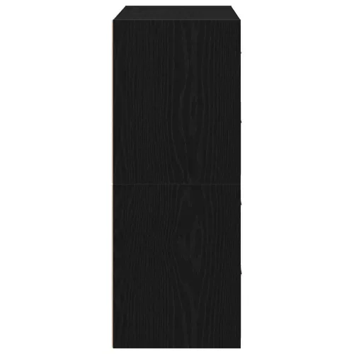 2 db fekete tölgy szerelt fa szekrény 2 fiókkal 60 x 31 x 40 cm
