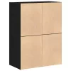 2 db fekete tölgy szerelt fa szekrény 2 fiókkal 60 x 31 x 40 cm
