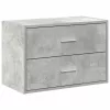 Betonszürke szerelt fa szekrény 2 fiókkal 60 x 31 x 40 cm