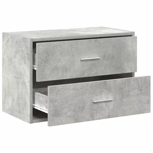 Betonszürke szerelt fa szekrény 2 fiókkal 60 x 31 x 40 cm