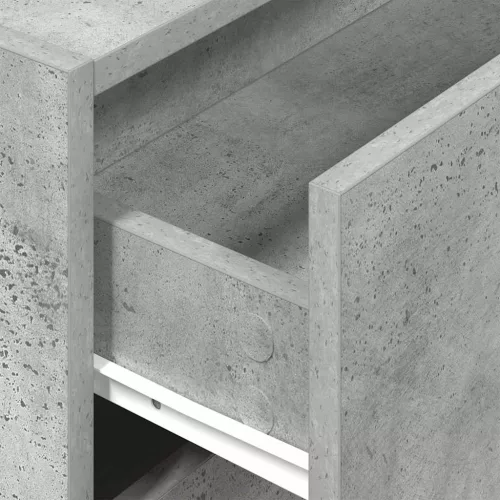 Betonszürke szerelt fa szekrény 2 fiókkal 60 x 31 x 40 cm