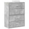 Szekrények 2 fiókkal 2 db betonszürke 60x31x40 cm gépelt fa