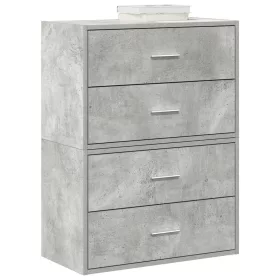   Szekrények 2 fiókkal 2 db betonszürke 60x31x40 cm gépelt fa