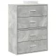 Szekrények 2 fiókkal 2 db betonszürke 60x31x40 cm gépelt fa