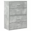 Szekrények 2 fiókkal 2 db betonszürke 60x31x40 cm gépelt fa