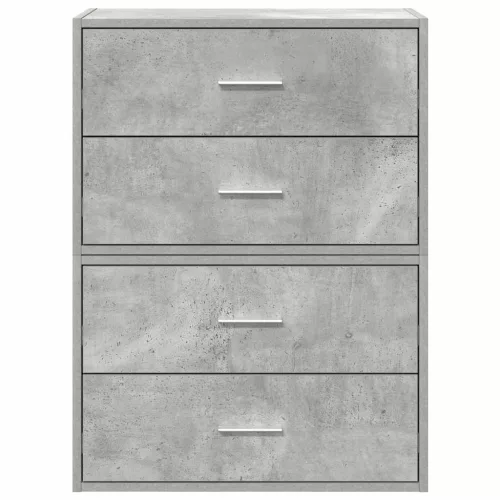 Szekrények 2 fiókkal 2 db betonszürke 60x31x40 cm gépelt fa
