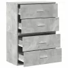Szekrények 2 fiókkal 2 db betonszürke 60x31x40 cm gépelt fa