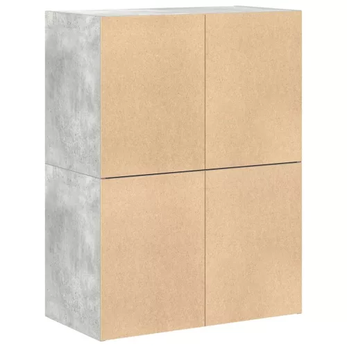 Szekrények 2 fiókkal 2 db betonszürke 60x31x40 cm gépelt fa