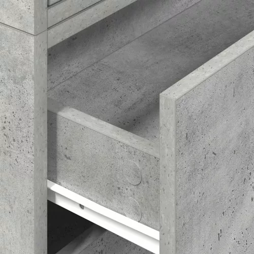 Szekrények 2 fiókkal 2 db betonszürke 60x31x40 cm gépelt fa